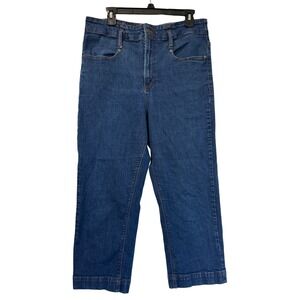 Banana Republic High-Rise Straight Cropped Jeans Women's Size 32/14 Dark Wash